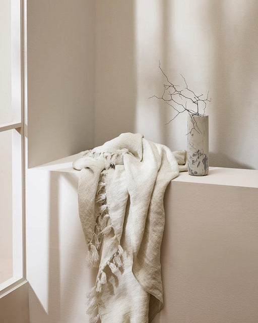 Almond Elegance Linen Throw - Biku Furniture & Homewares