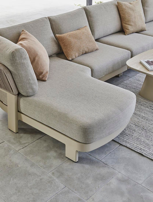 Valencia Rope 2 Seater Left Arm Sofa - Natural/Carbon Grey