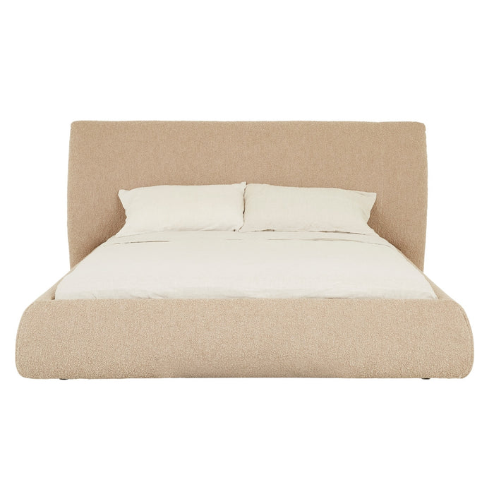 Madrid Curve Bed - Beige Chunky Boucle
