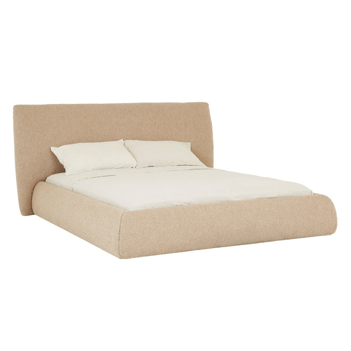 Madrid Curve Bed - Beige Chunky Boucle