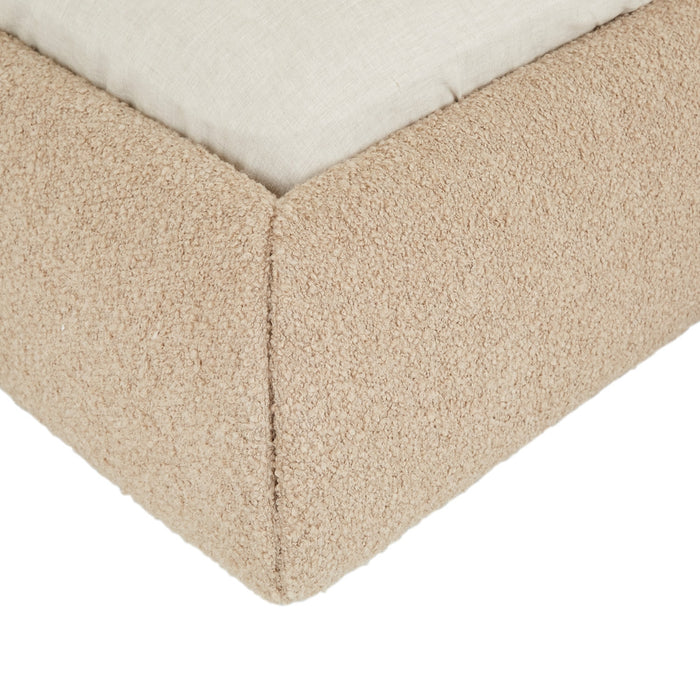Madrid Curve Bed - Beige Chunky Boucle