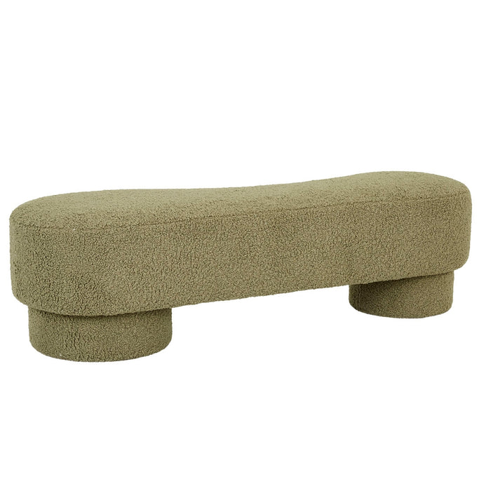 Zola Bench Seat - Moss Sherpa