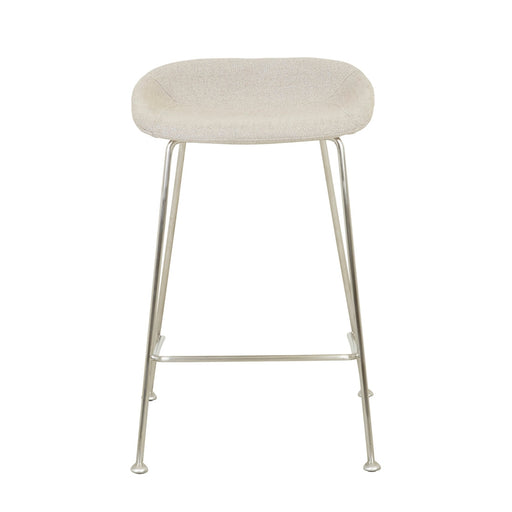 Turner Barstool - Feather Speckle - Chrome