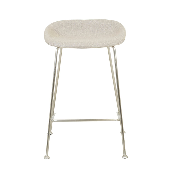 Turner Barstool - Feather Speckle - Chrome