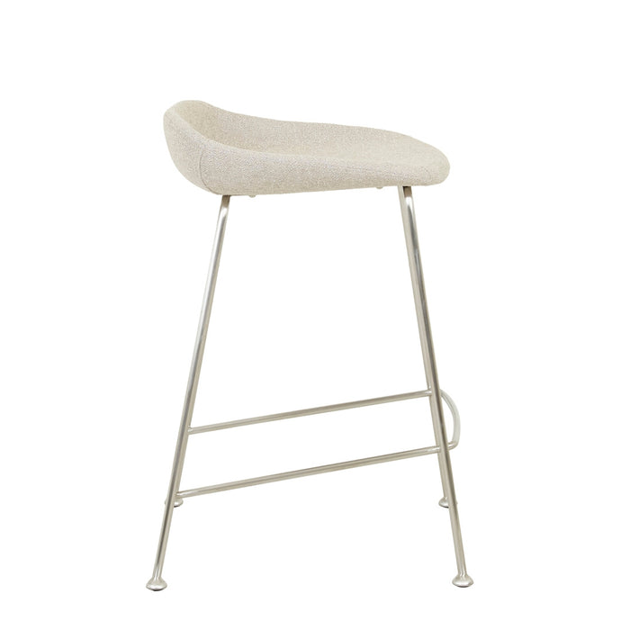 Turner Barstool - Feather Speckle - Chrome