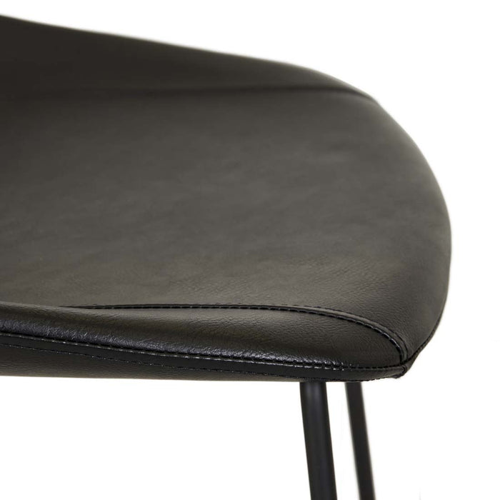Turner Barstool - Vintage Matt Black PU - Black Metal