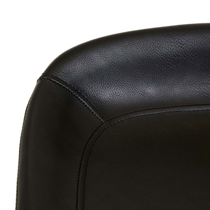Turner Barstool - Vintage Matt Black PU - Black Metal
