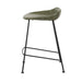 Turner Barstool - Vintage Matt Green PU - Black Metal