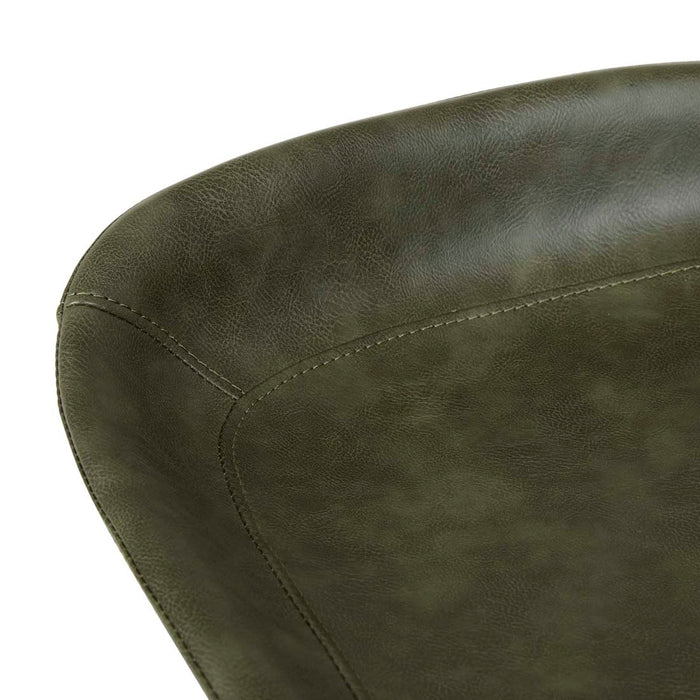 Turner Barstool - Vintage Matt Green PU - Black Metal