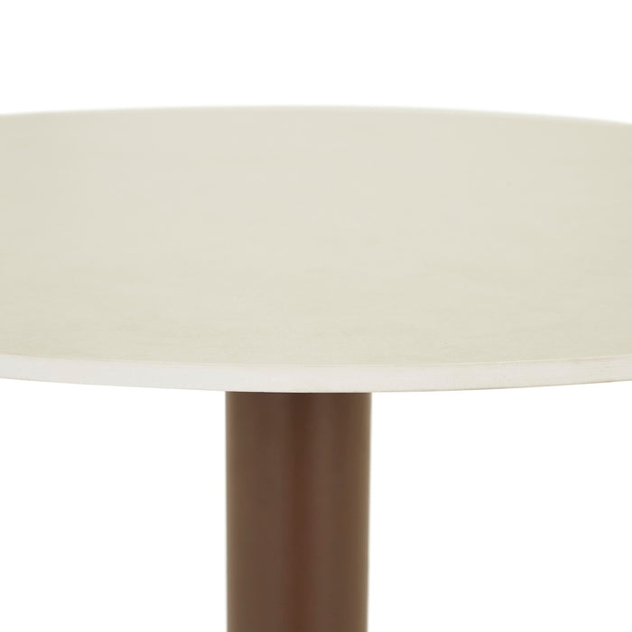Portsea Cruise Round Bar Table - Alabaster - Copper Brown