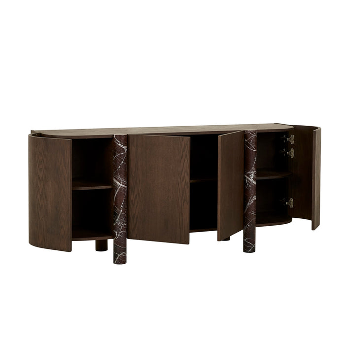Artie Marble Buffet - Ruby Marble - Tobacco Ash
