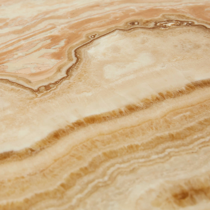 Oberon Crescent Marble Buffet - Satin Onyx Travertine - Natural Ash