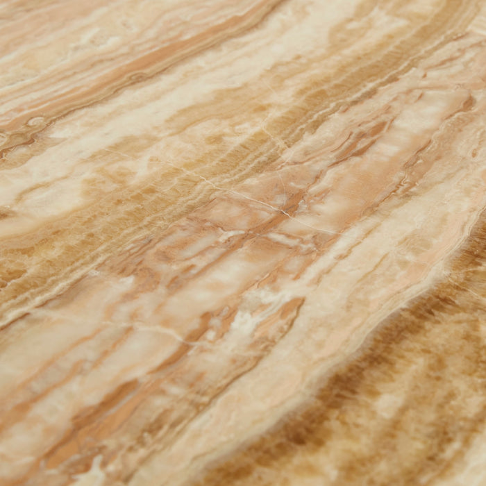 Oberon Crescent Marble Buffet - Satin Onyx Travertine - Natural Ash
