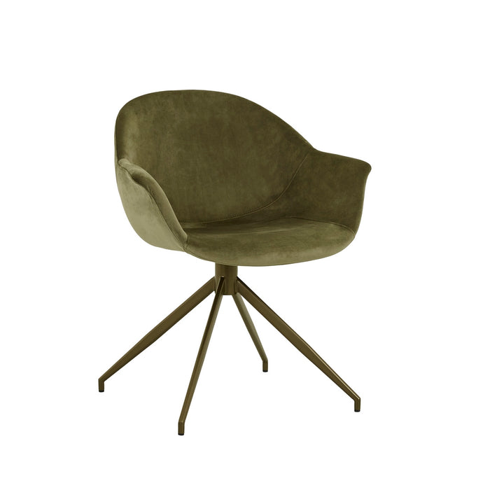 Daisy Spider Leg Office Chair - Loden - Antique Brass