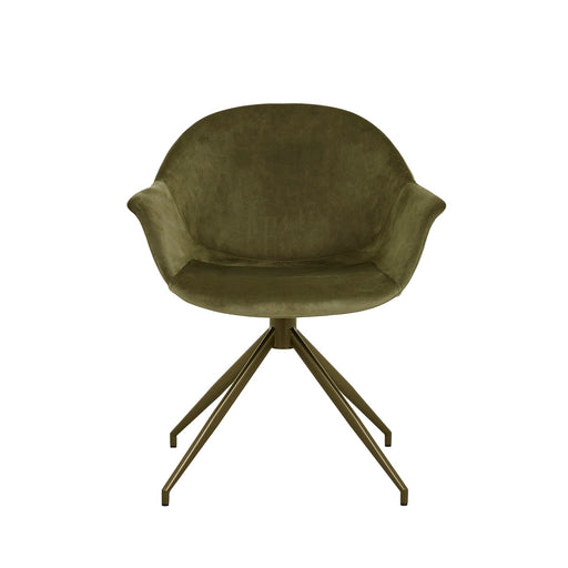 Daisy Spider Leg Office Chair - Loden - Antique Brass