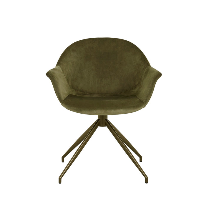 Daisy Spider Leg Office Chair - Loden - Antique Brass