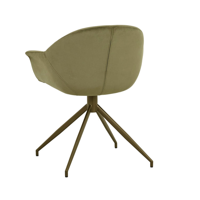 Daisy Spider Leg Office Chair - Loden - Antique Brass