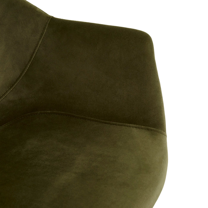 Daisy Spider Leg Office Chair - Loden - Antique Brass