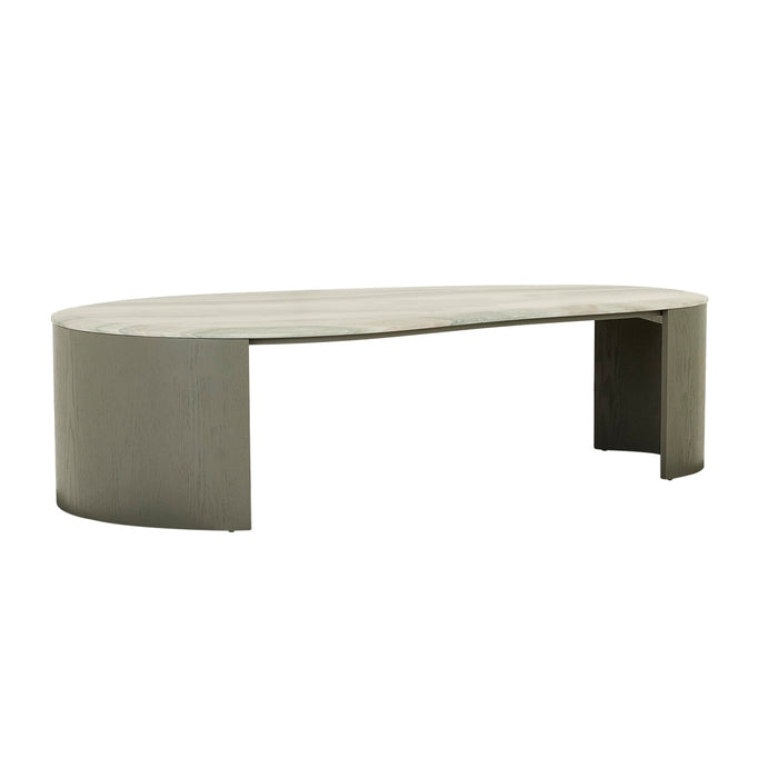 Oberon Curve Marble Coffee Table - Marine Marble - Thyme