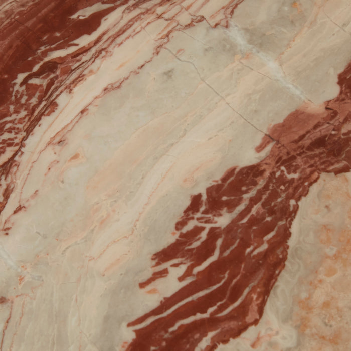Oberon Curve Marble Coffee Table - Monica Red Marble - Natural Ash