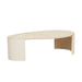 Oberon Curve Marble Coffee Table - Natural Travertine - Shell