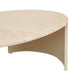 Oberon Curve Marble Coffee Table - Natural Travertine - Shell