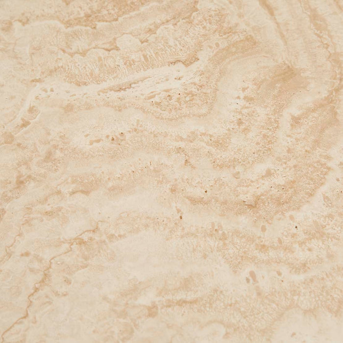 Oberon Curve Marble Coffee Table - Natural Travertine - Shell