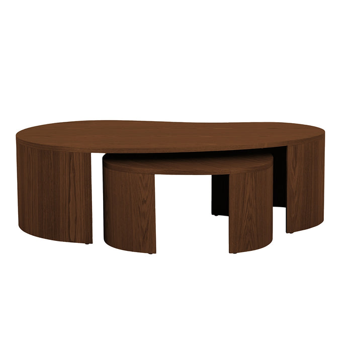 Oberon Curve Nest Coffee Table - Smoked Ash
