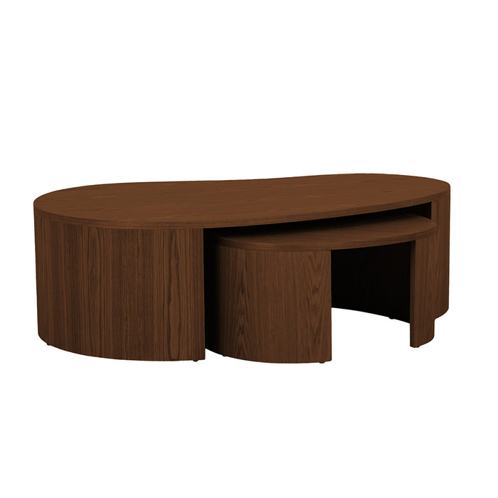 Oberon Curve Nest Coffee Table - Smoked Ash