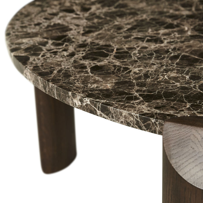 Willa Marble Coffee Table - Emperador Marble - Chocolate Oak