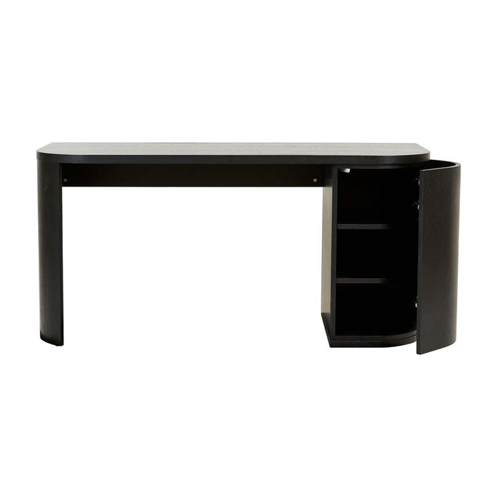 Orson Round Desk - Black Oak