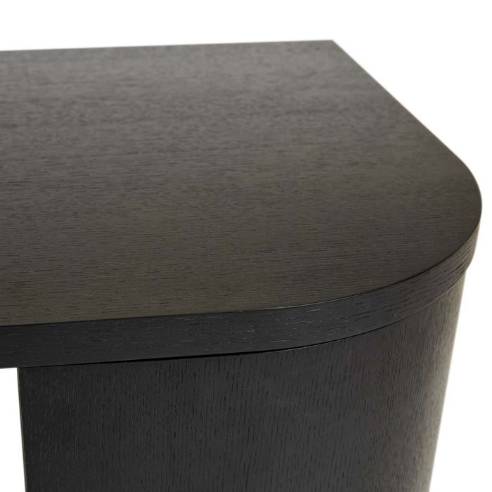 Orson Round Desk - Black Oak