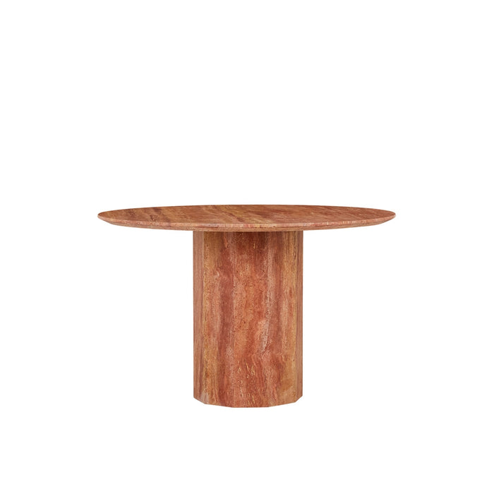 Atlas Decagon Dining Table - Satin Red Travertine