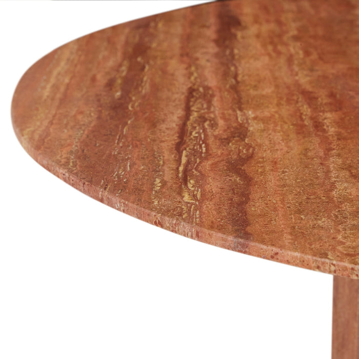 Atlas Decagon Dining Table - Satin Red Travertine