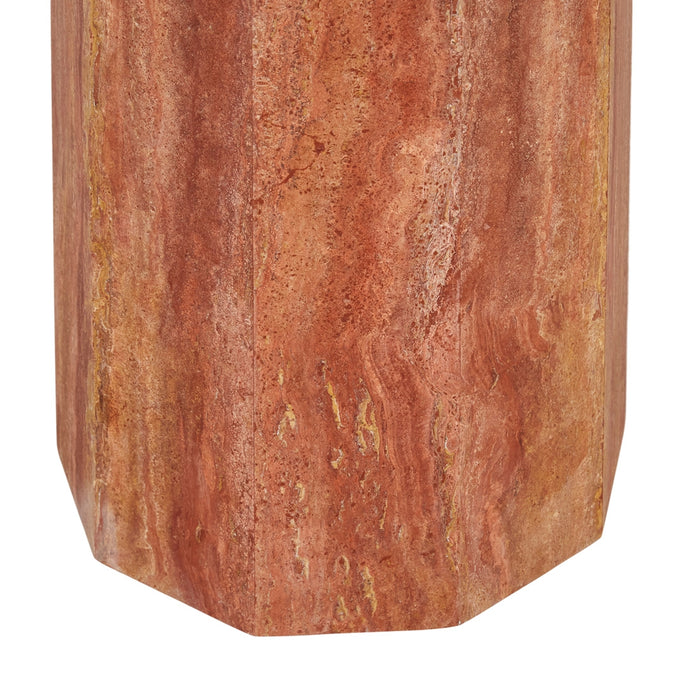 Atlas Decagon Dining Table - Satin Red Travertine