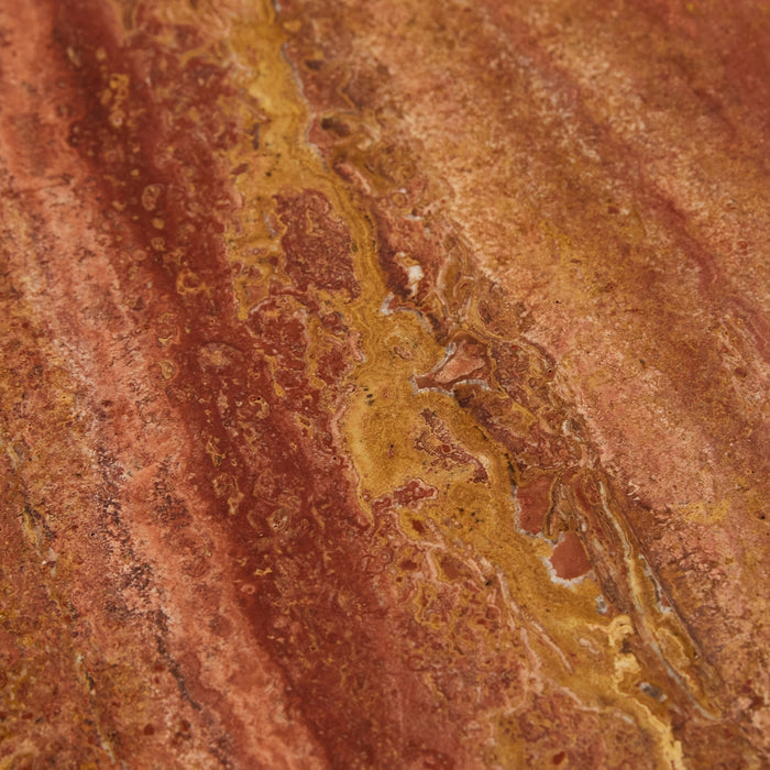 Atlas Decagon Dining Table - Satin Red Travertine