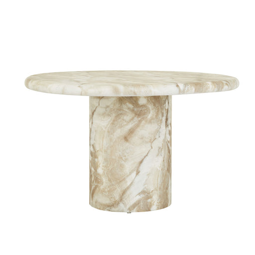 Lucia Curve Dining Table - Faux Mocha Marble