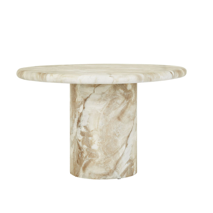 Lucia Curve Dining Table - Faux Mocha Marble