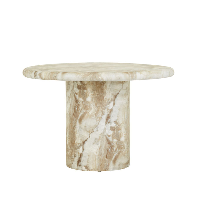 Lucia Curve Dining Table - Faux Mocha Marble