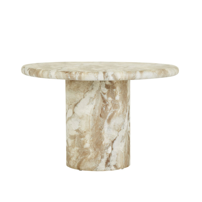 Lucia Curve Dining Table - Faux Mocha Marble