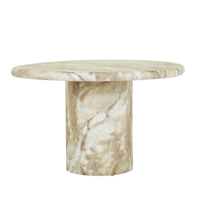 Lucia Curve Dining Table - Faux Mocha Marble