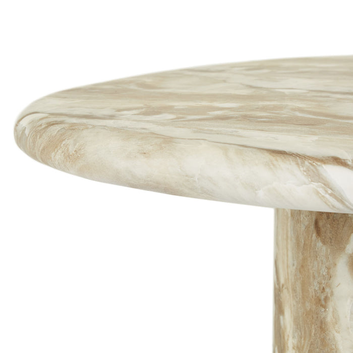 Lucia Curve Dining Table - Faux Mocha Marble