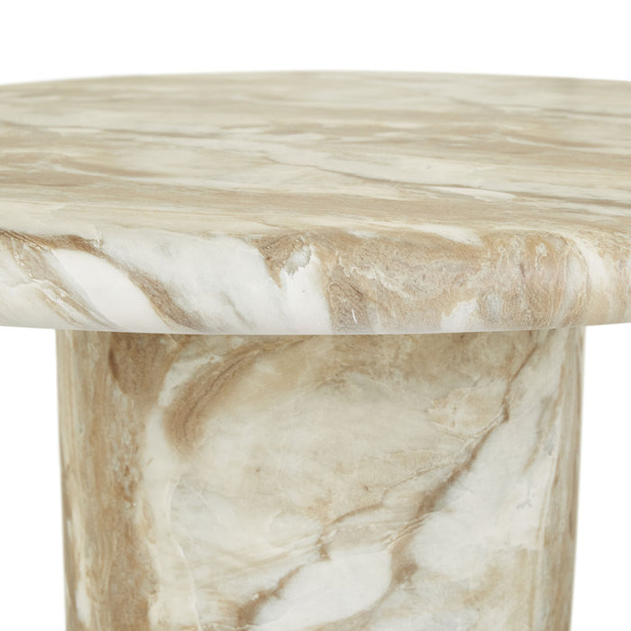 Lucia Curve Dining Table - Faux Mocha Marble