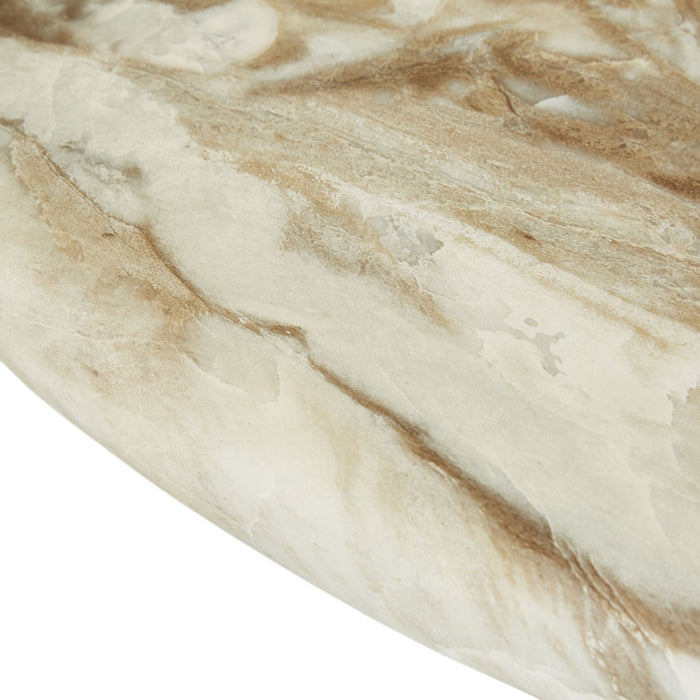 Lucia Curve Dining Table - Faux Mocha Marble