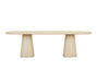 Valencia Dining Table - Faux Travertine - Beige