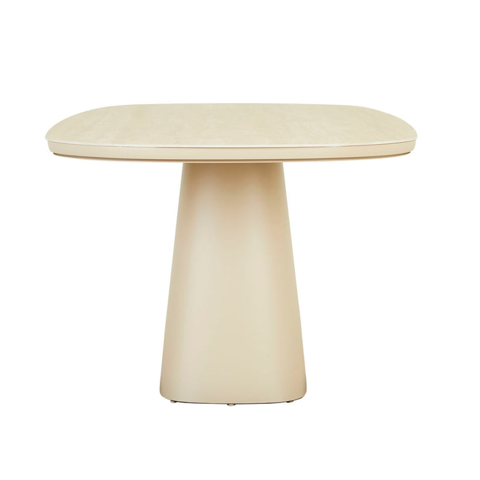 Valencia Dining Table - Faux Travertine - Beige
