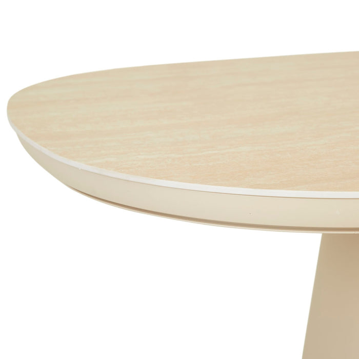 Valencia Dining Table - Faux Travertine - Beige