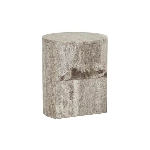 Atlas Pinnacle Side Table - Satin Grey Travertine