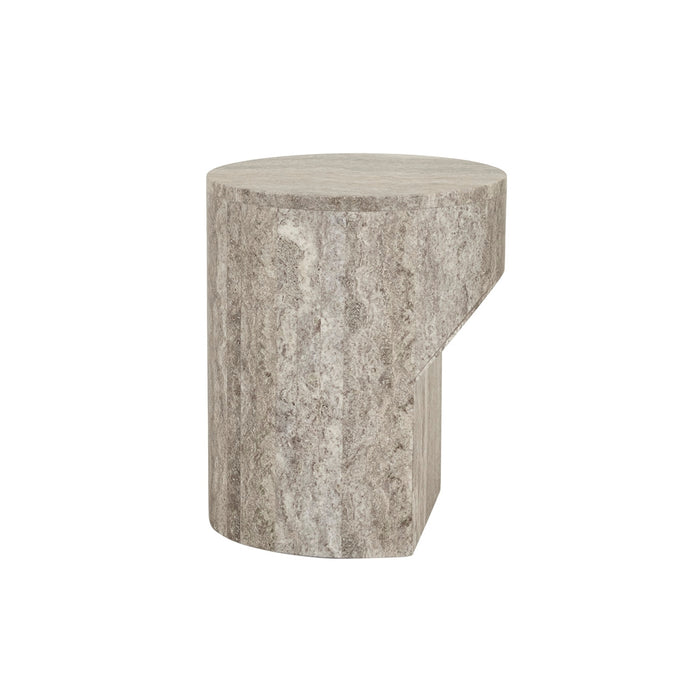 Atlas Pinnacle Side Table - Satin Grey Travertine