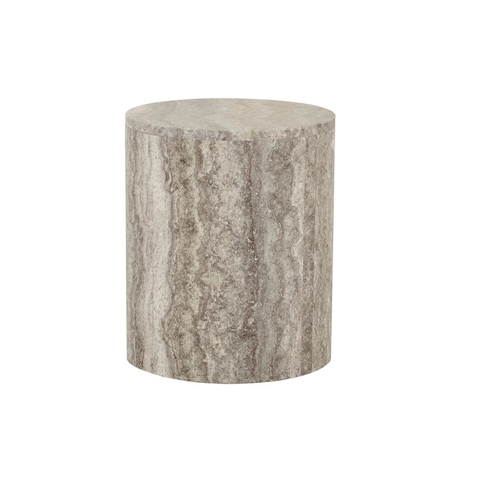 Atlas Pinnacle Side Table - Satin Grey Travertine